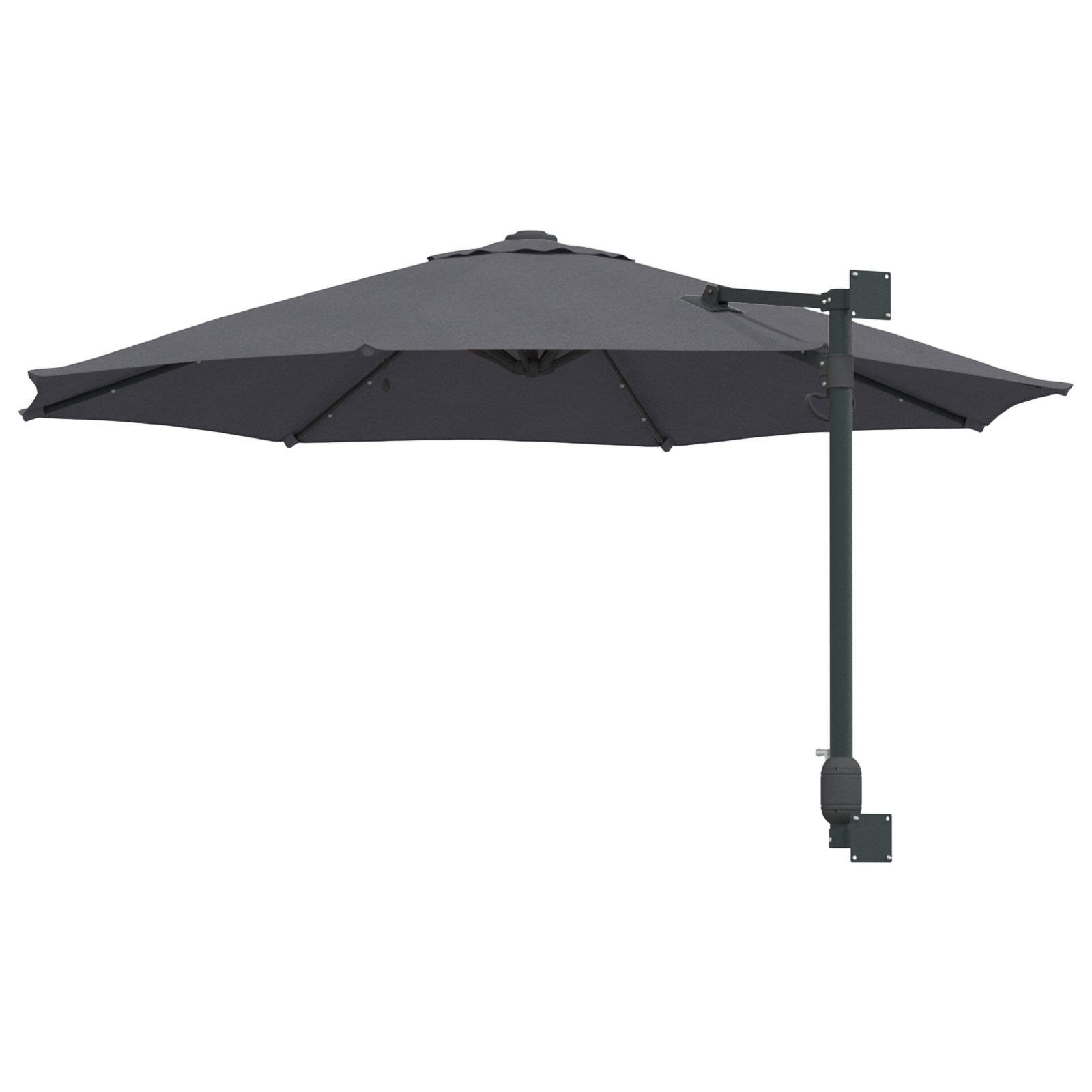 Parasol da Giardino a Parete con LED Antracite 248 cm