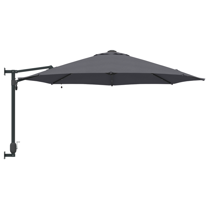 Parasol da Giardino a Parete con LED Antracite 248 cm