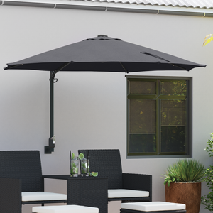 Parasol da Giardino a Parete con LED Antracite 248 cm