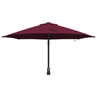 Ombrellone da Giardino Montato a Parete con LED Rosso Bordeaux 248 cm