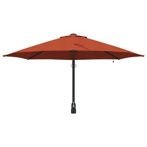 Ombrello da giardino a parete con LED terracotta 248 cm