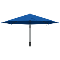 Ombrellone da Giardino Montato a Muro con LED Blu Azzurro 248 cm