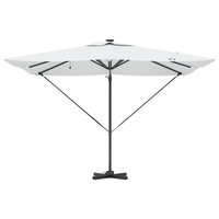 Ombrello a Sbalzo Roma con LED Sabbia 286x285x270 cm Alluminio