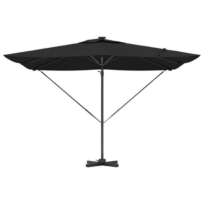 Ombrello a Sbalzo Roma con LED Nero 286x285x270 cm Alluminio