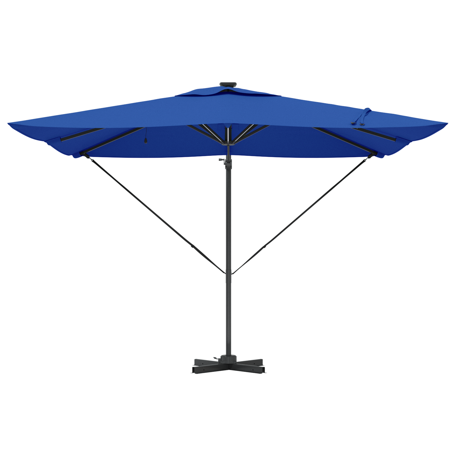 Parasol a sbalzo Roma con LED Blu Azzurro 286x285x270 cm Alluminio