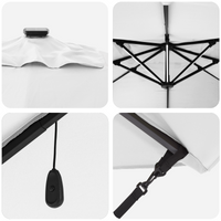 Ombrellone a Sbalzo con LED Sabbia 352x251x265 cm Alluminio