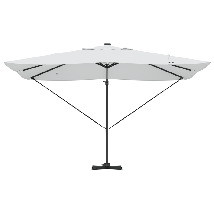 Ombrellone a Sbalzo con LED Sabbia 352x251x265 cm Alluminio