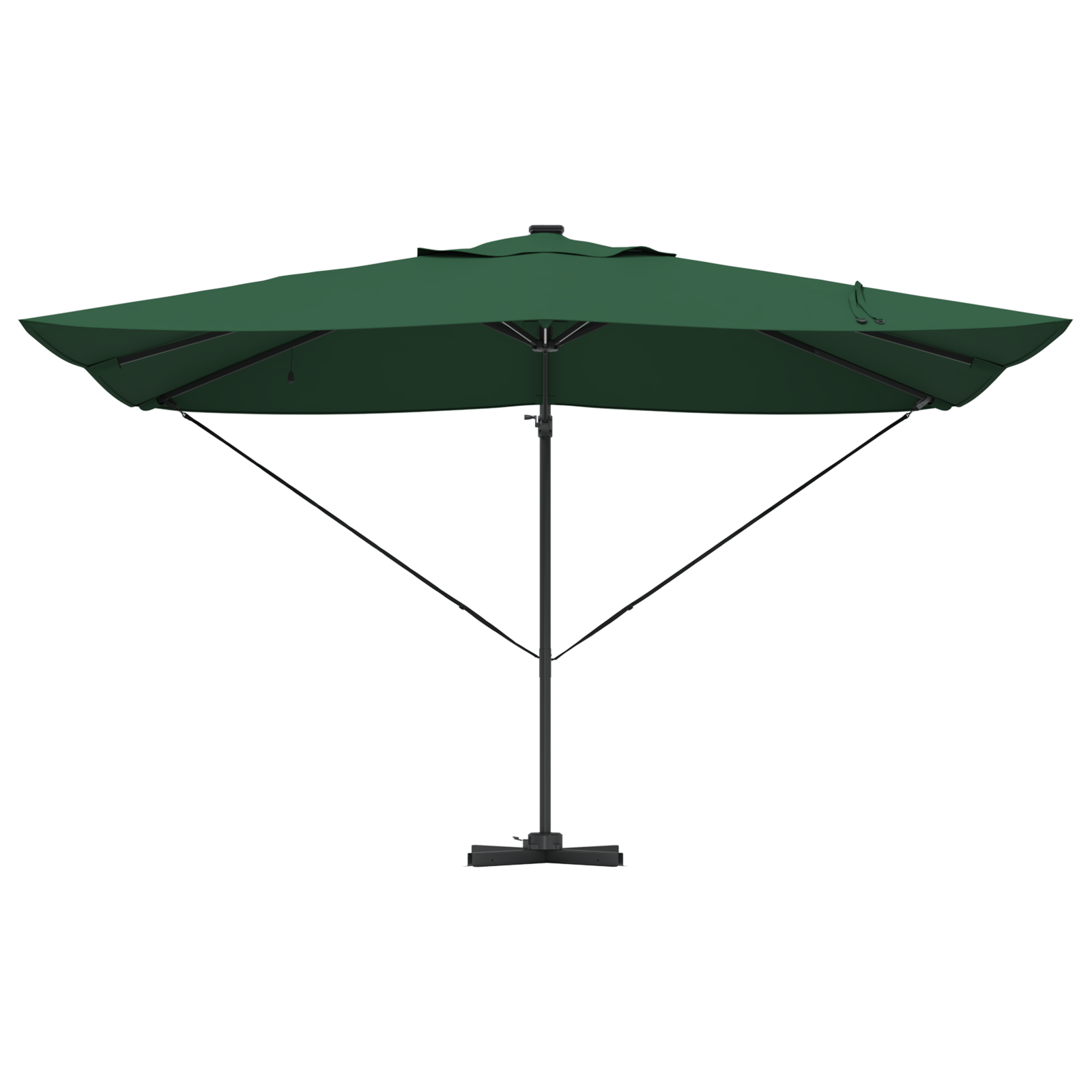 Parasol Roma a sbalzo con LED Verde 352x251x265 cm Alluminio