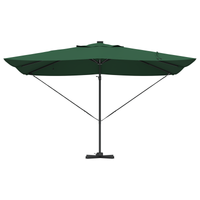 Parasol Roma a sbalzo con LED Verde 352x251x265 cm Alluminio