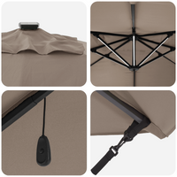 Ombrellone Roma a Sbalzo con LED Tortora 352x251x265 cm Alluminio