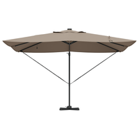 Ombrellone Roma a Sbalzo con LED Tortora 352x251x265 cm Alluminio