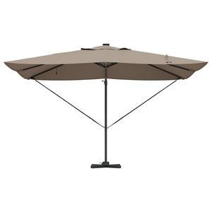 Ombrellone Roma a Sbalzo con LED Tortora 352x251x265 cm Alluminio