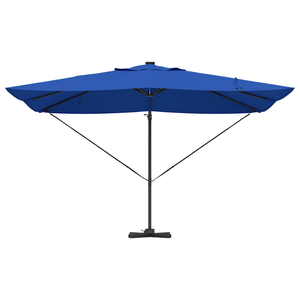 Ombrellone a Sbalzo Roma con LED Blu Azzurro 352x251x265 cm Alluminio