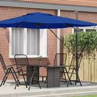 Ombrello da Patio Blu Azzurro Alluminio, Poliestere 3m