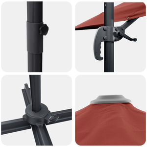 Ombrellone da Patio Terracotta Poliestere Grande