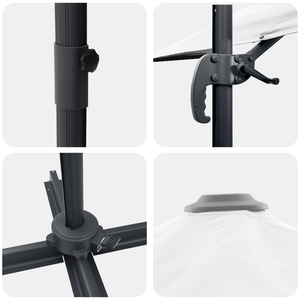 Ombrellone a Sbalzo Sabbia Poliestere Grande Inclinabile