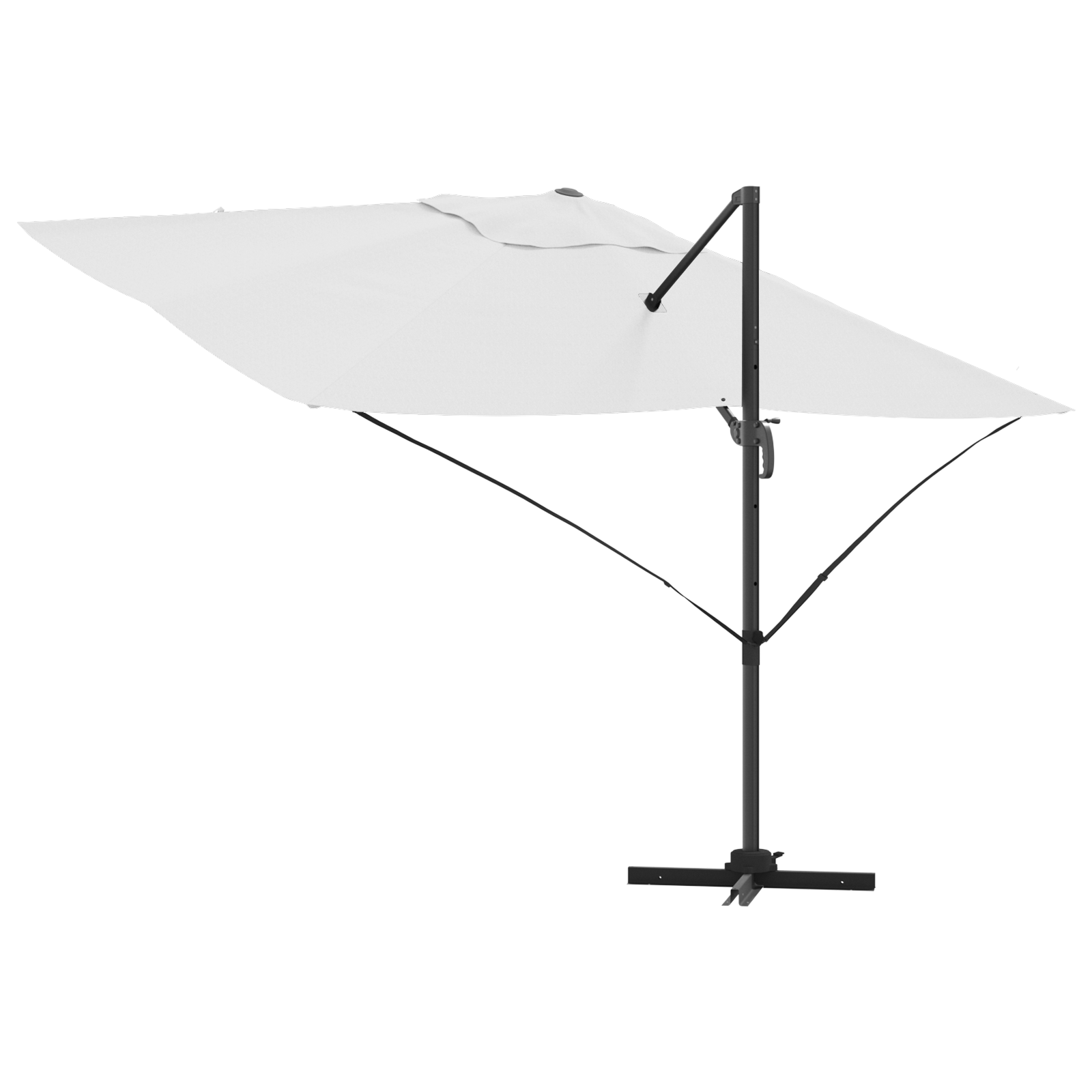 Ombrellone a Sbalzo Sabbia Poliestere Grande Inclinabile