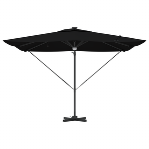 Ombrellone Roma a sbalzo con LED neri 286x285x270 cm Alluminio