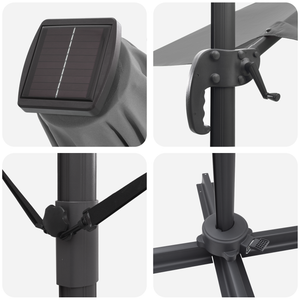 Ombrello a Sbalzo - Antracite Poliestere Grande Regolabile