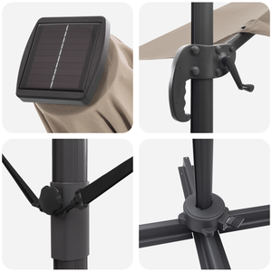 Ombrello a Braccio Autonomo - Tortora Tortora Tessuto Grande