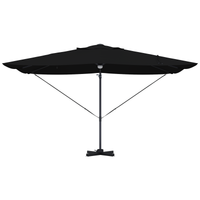 Ombrello a Sbalzo - Nero Poliestere, Acciaio Verniciato a Polvere