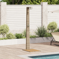 Doccia da Giardino Beige 60x80x214 cm Poly Rattan