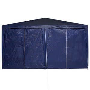 Tenda Feste con 8 Pareti Laterali Blu 4x4 m PE