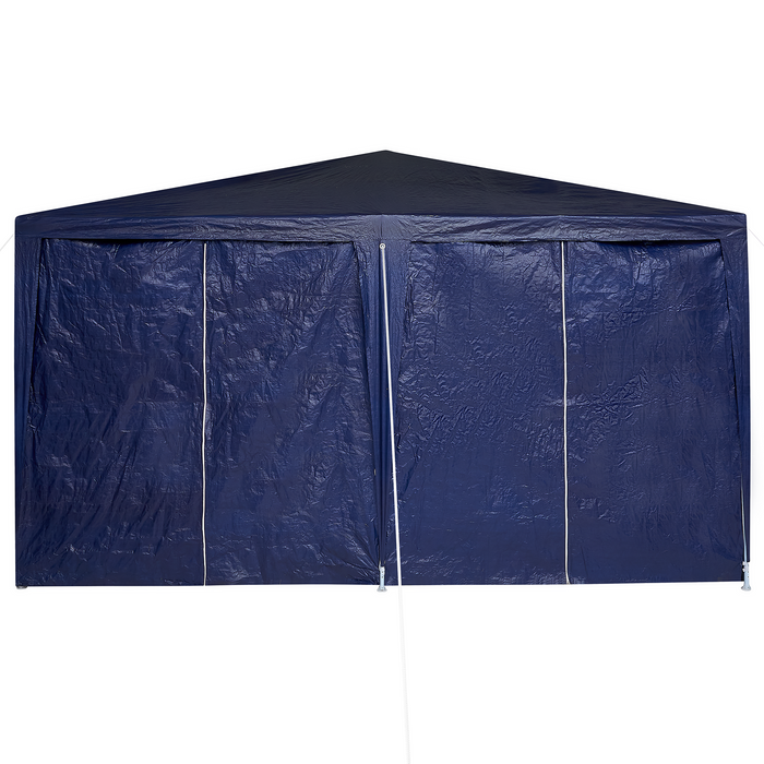 Tenda Feste con 8 Pareti Laterali Blu 4x4 m PE