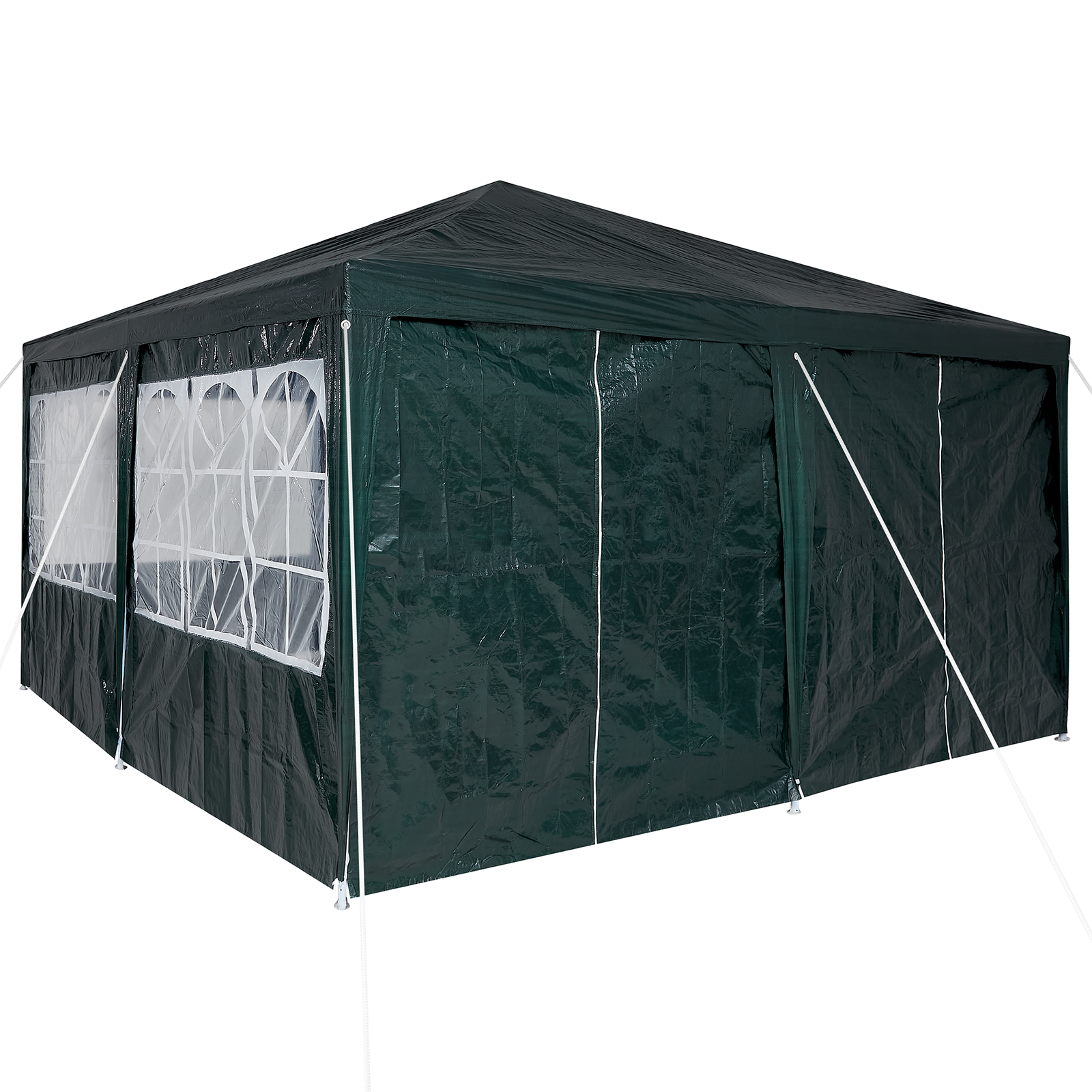 Tenda da Festa con 8 Pareti Laterali Verde 4x4 m PE