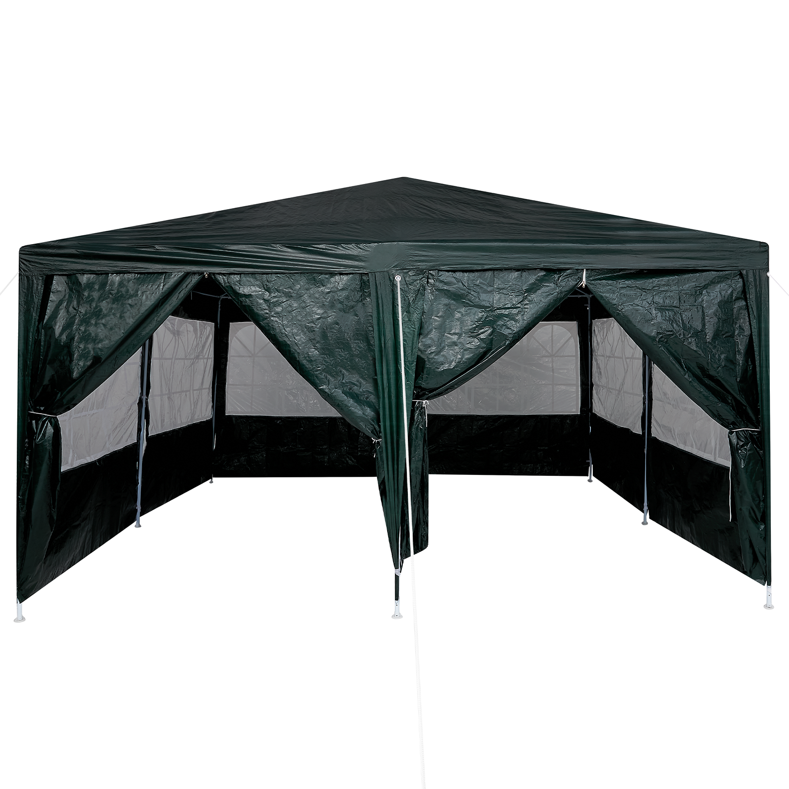 Tenda da Festa con 8 Pareti Laterali Verde 4x4 m PE