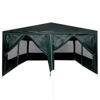 Tenda da Festa con 8 Pareti Laterali Verde 4x4 m PE