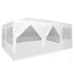 Tendone da festa con 10 pareti bianche 6x4 m PE
