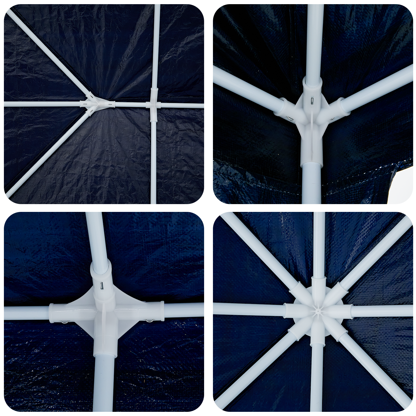 Tenda da festa con 10 pannelli laterali blu 6x4 m in PE