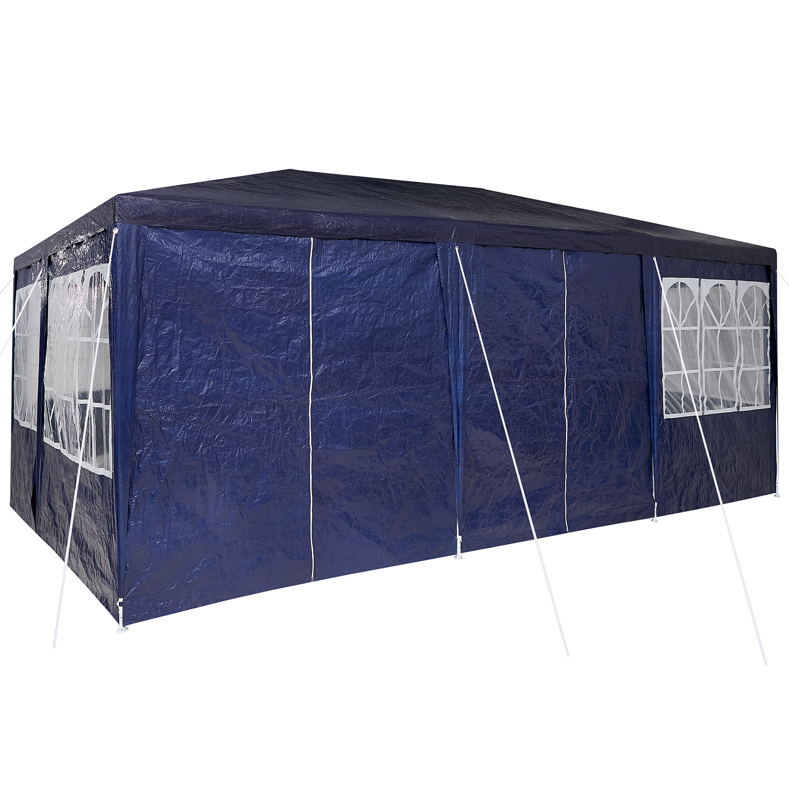 Tenda da festa con 10 pannelli laterali blu 6x4 m in PE