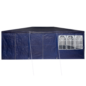 Tenda da festa con 10 pannelli laterali blu 6x4 m in PE