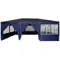 Tenda da festa con 10 pannelli laterali blu 6x4 m in PE