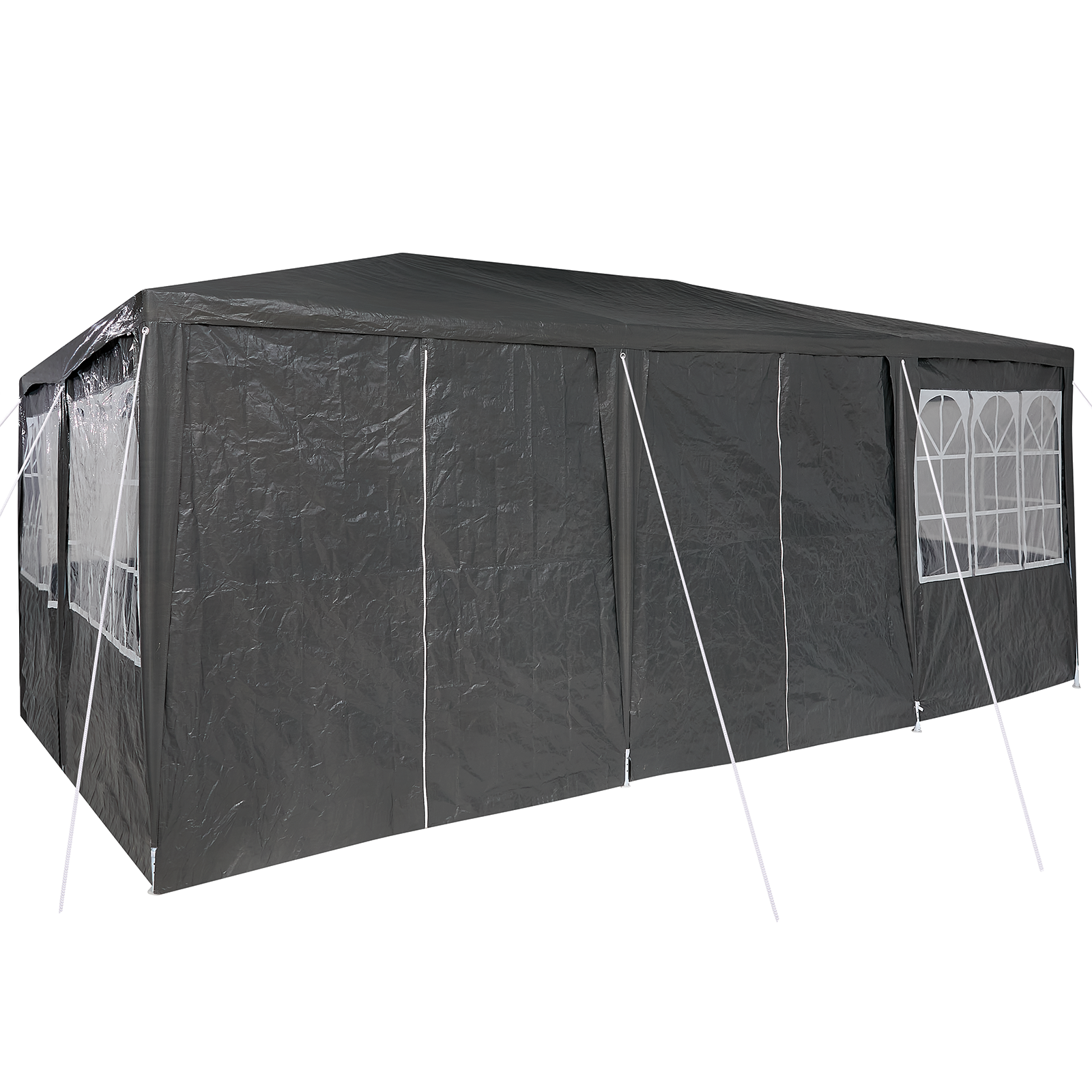 Tenda da festa con 10 pareti laterali Antracite 6x4 m PE