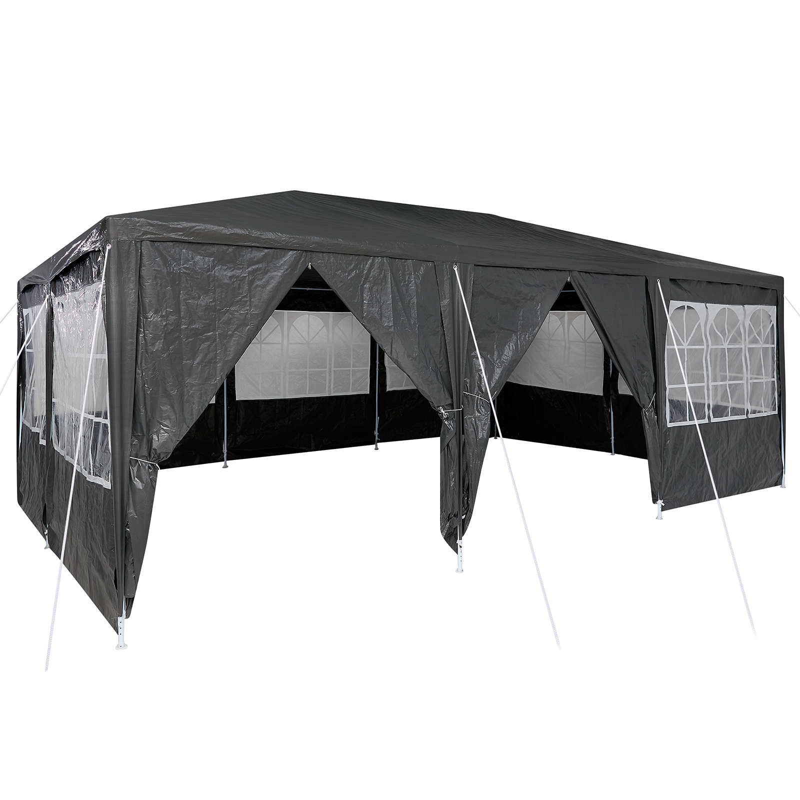 Tenda da festa con 10 pareti laterali Antracite 6x4 m PE