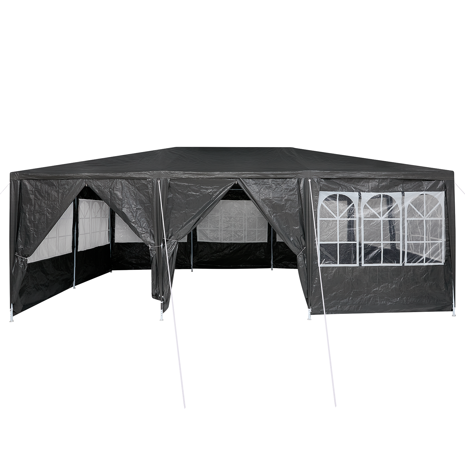 Tenda da festa con 10 pareti laterali Antracite 6x4 m PE