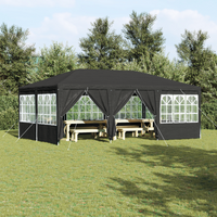 Tenda da festa con 10 pareti laterali Antracite 6x4 m PE