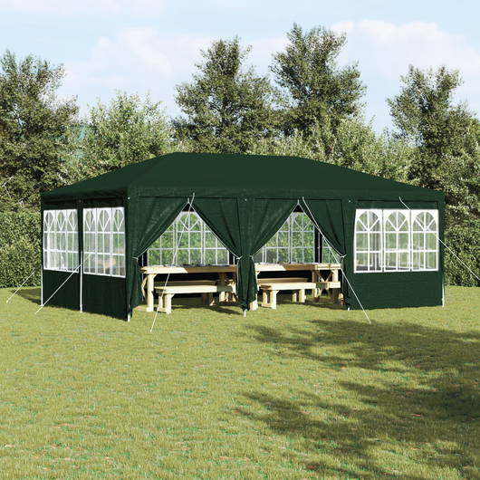 Tenda da Feste con 10 Pareti Verdi 6x4 m PE