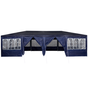 Tenda da festa con 12 pareti laterali blu 8x4 m PE