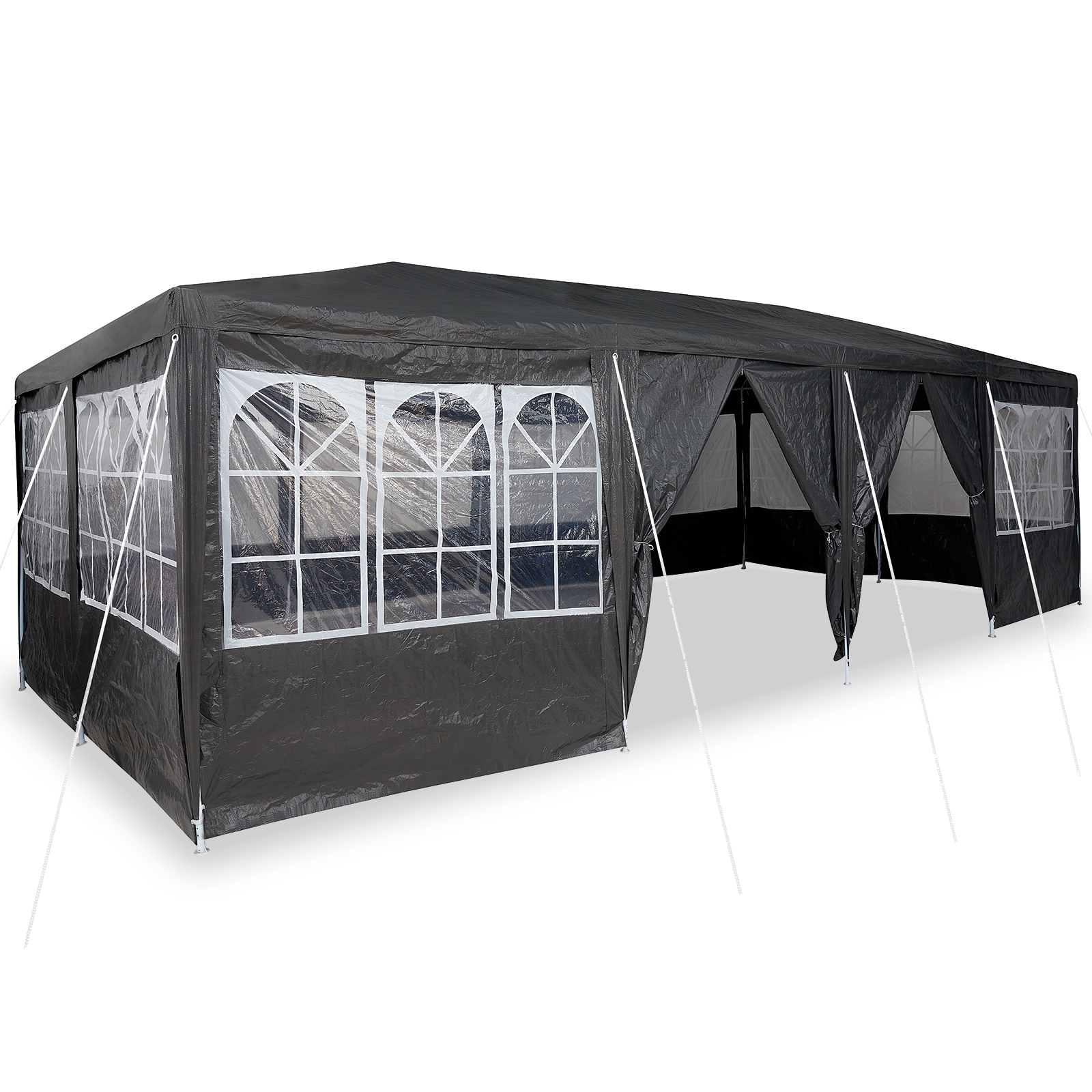 Tenda da Festa con 12 Pareti Laterali Antracite 8x4 m PE