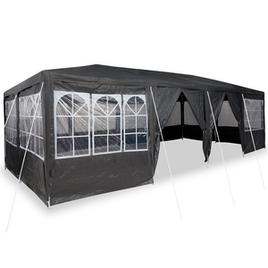Tenda da Festa con 12 Pareti Laterali Antracite 8x4 m PE