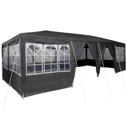 Tenda da Festa con 12 Pareti Laterali Antracite 8x4 m PE