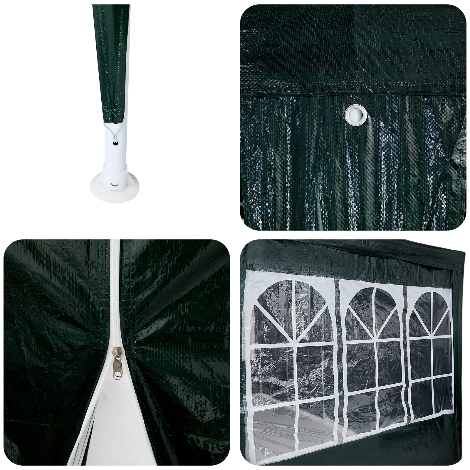 Tenda da Festa con 12 Pareti Verdi 8x4 m PE