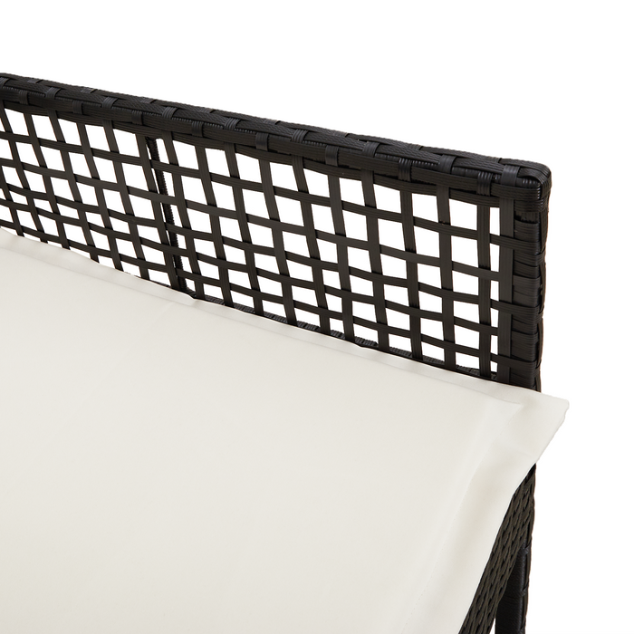 Sedia da giardino  2 pezzi con cuscini Nero in Polyrattan