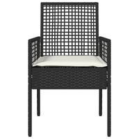 Sedia da giardino  2 pezzi con cuscini Nero in Polyrattan