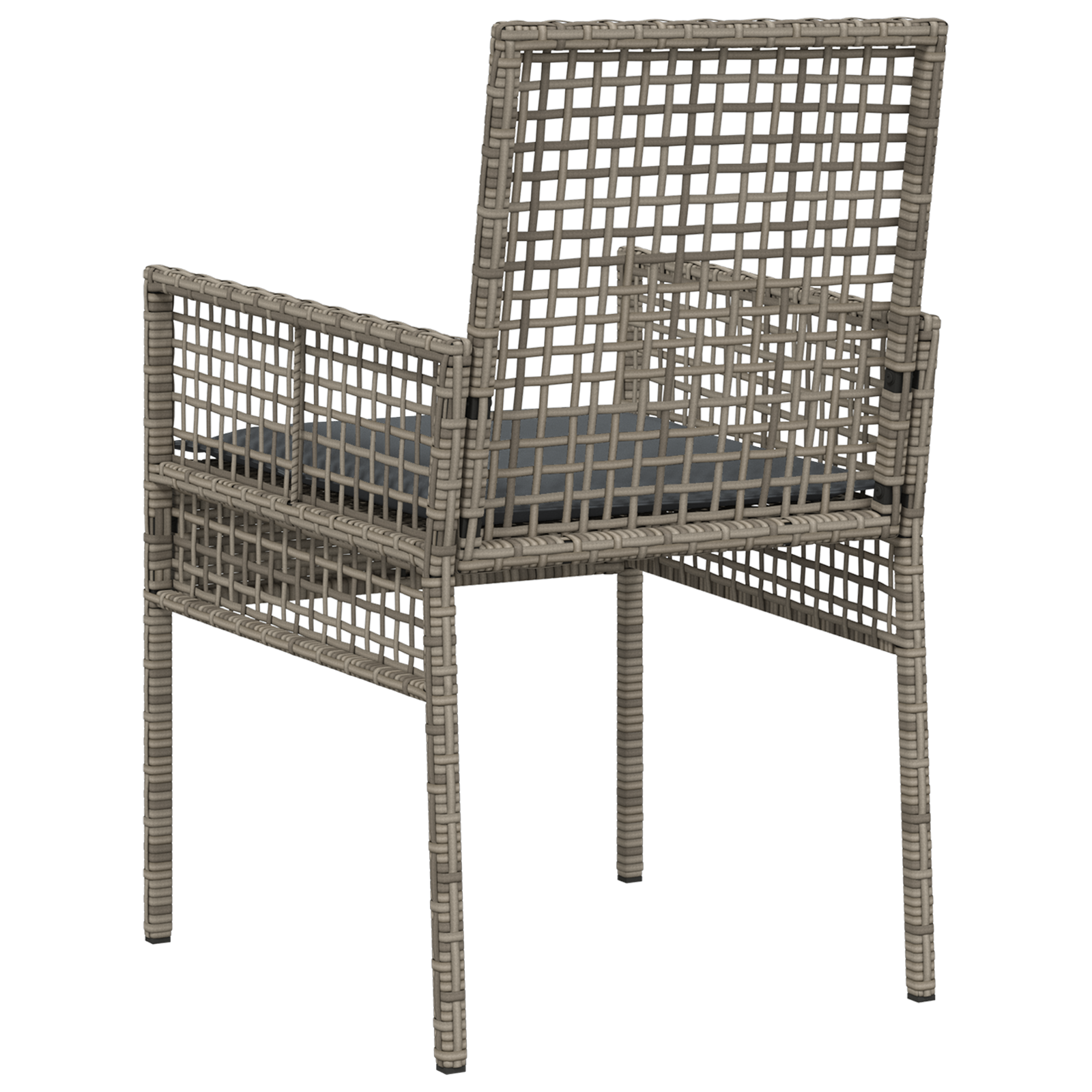 Sedie da giardino  2 pezzi con cuscini Grigio Rattan