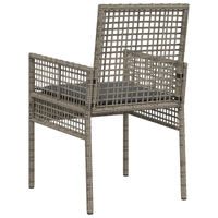 Sedie da giardino  2 pezzi con cuscini Grigio Rattan